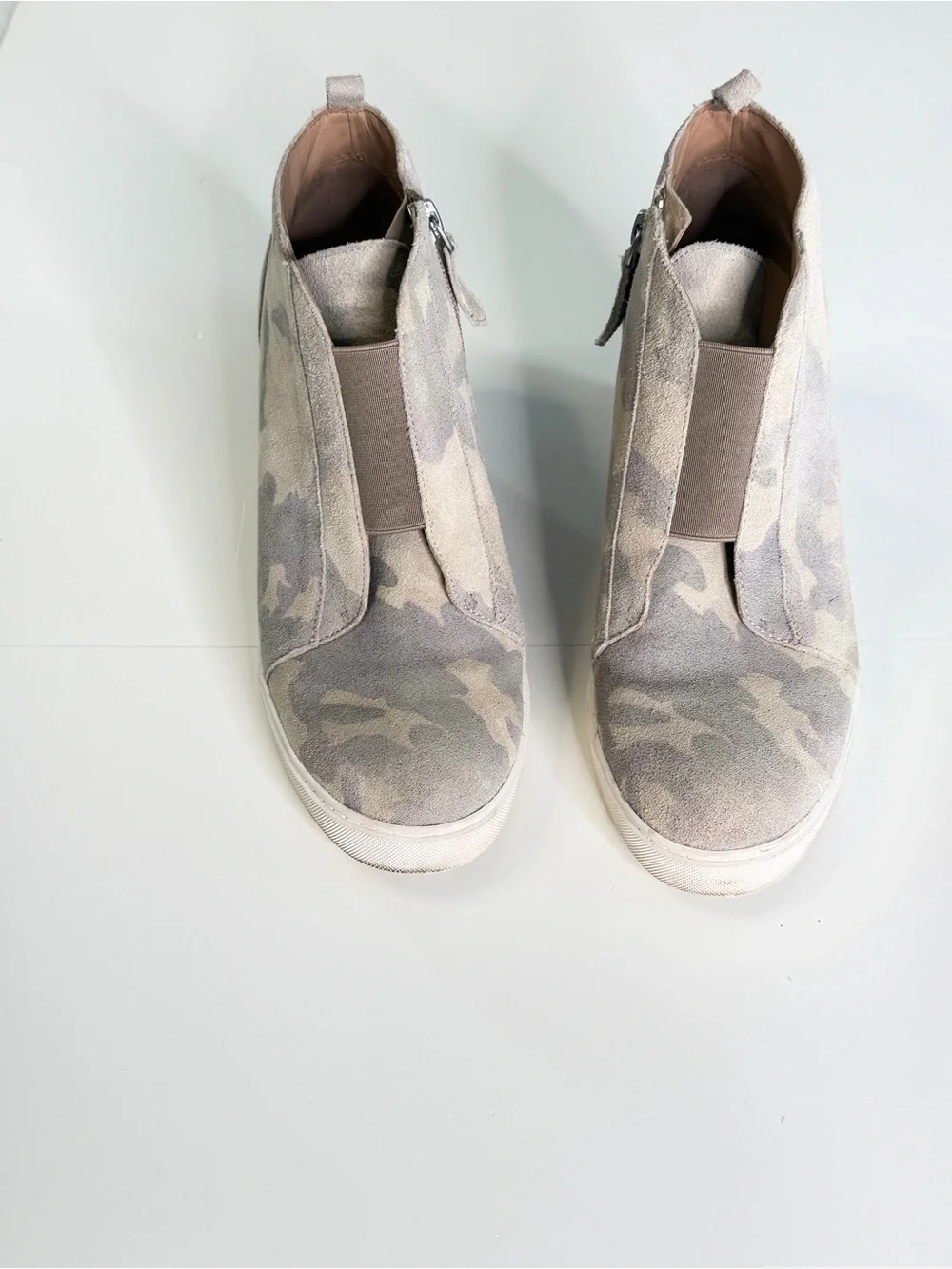 Paolo Beige and Tan Felicia Slip-On High-Top Sneaker